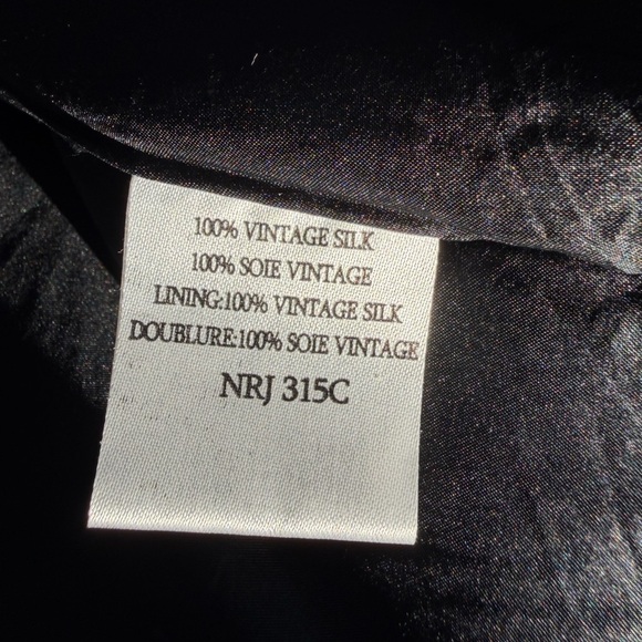 Winter Kate Vintage Silk Black Boho Fringe Cardigan Kimono Duster - Picture 9 of 9